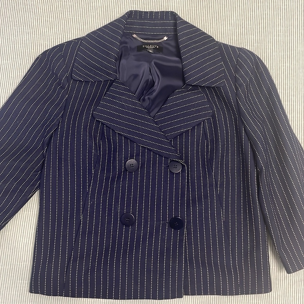 Talbots jacket size 12 Petite, Navy Blue
